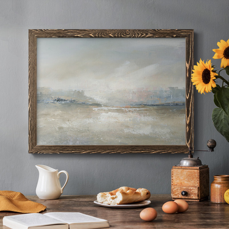 Horizon brume - toile tendue avec châssis rustique_47276, Noyer, H 14 po x l 20 po