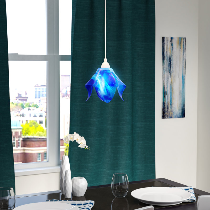 Dale 1 - Light Unique/Statement Pendant, Large, White, Lily - Pink Bisque