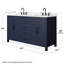 Meuble-lavabo double autoportant de 60 po avec plateau en quartz Beckett-108352037-108352041-108352039