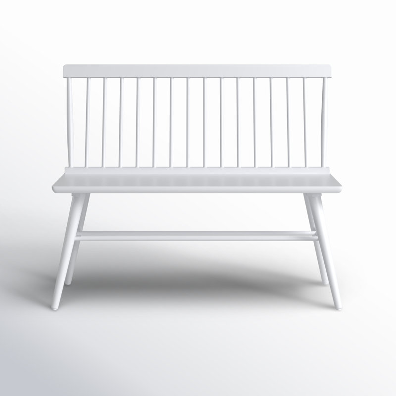 Yatts 41" wide Solid Color Rubberwood Modern Farmhouse Wood Benche Lovseat with Protective Pad, White