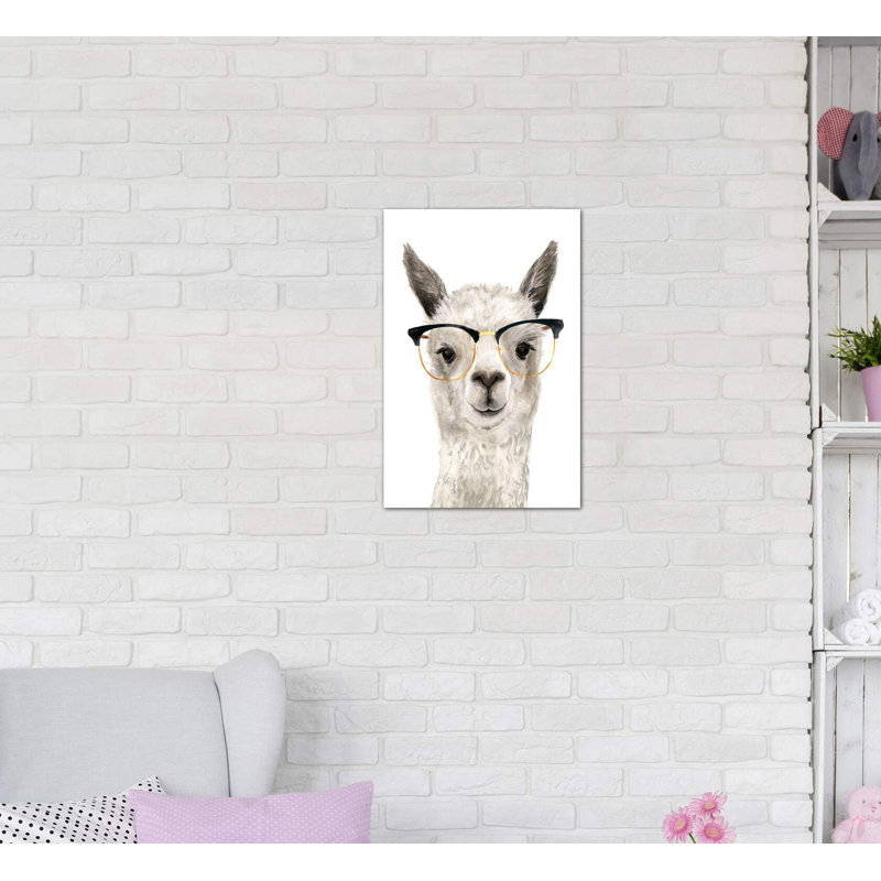 Hip Llama IV par Victoria Borges - impression d'art graphique, H 26 po x l 18 po x 1,5 po, Toile tendue, Pas de tapis