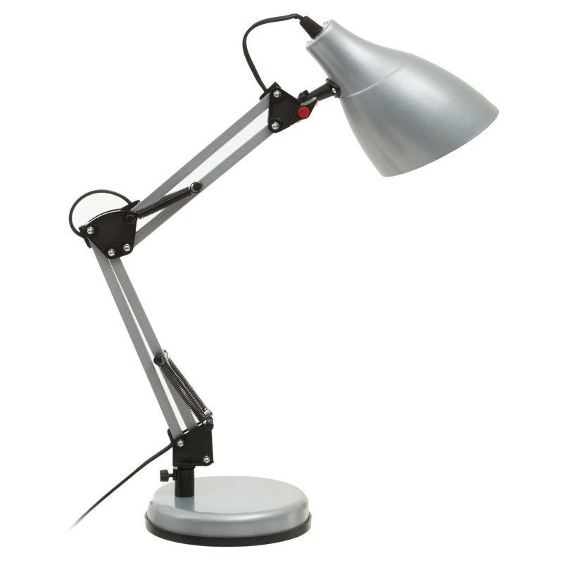 Aindrias Adjustable Metal Desk Lamp, Silver