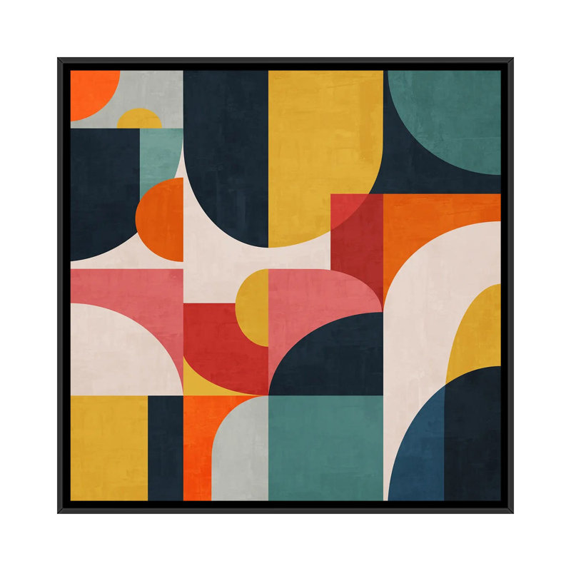 «Geometric Concept XCVI», reproduction d'art sur toile encadrée, Noir, H 18 po x l 18 po