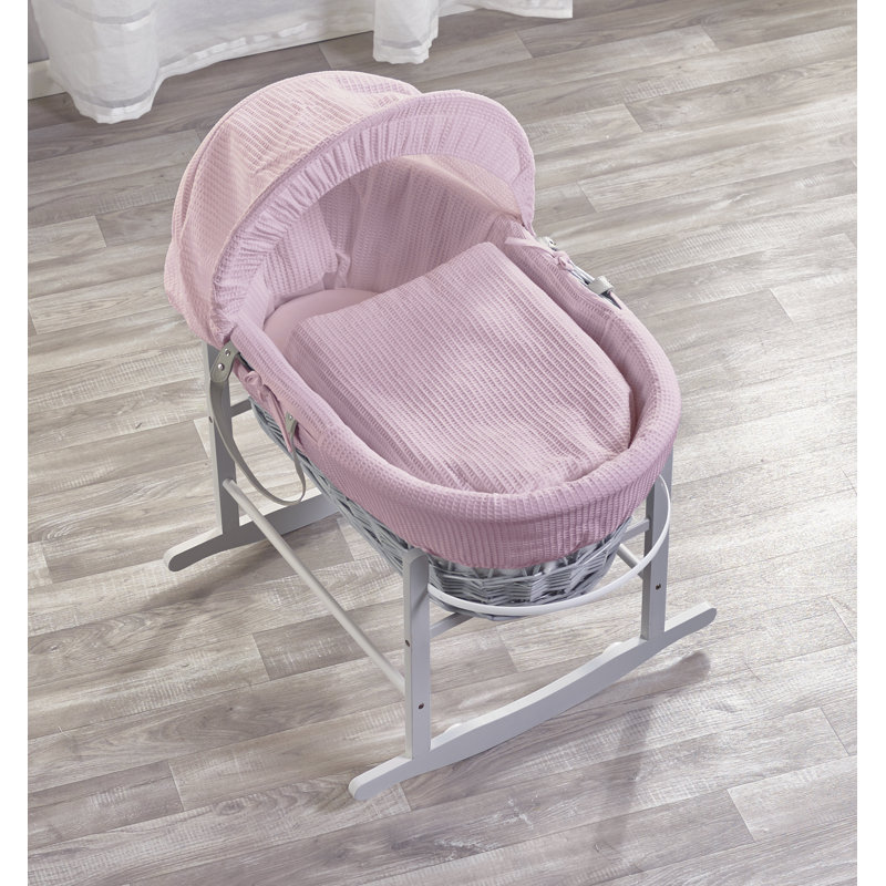 Moses Basket With Stand with Bedding with Mattress