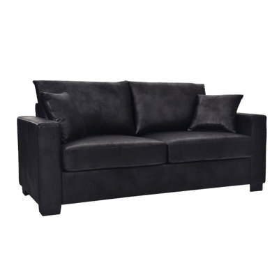 Ce canapé à deux places de 69 pouces est fabriqué en tissu métallisé et est livré avec deux coussins décoratifs, offrant une expérience d'assise confortable convenant à tout environnement.