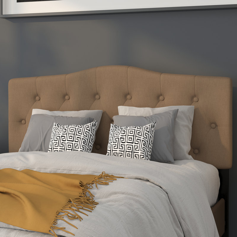 Ciriaca Arched Button Tufted Upholstered Headboard, Dark Brown, Full