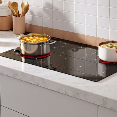 Karinear 5 Burners Electric Cooktop, 30 Inch Ceramic Cooktop, Sensor Touch Control, Multi-functional, Lock, Timer, 8400W 220V~2400V (No Plug)