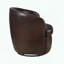 Fauteuil demi-tonneau pivotant en cuir à grain supérieur - bronze - sans assemblage-1714224947