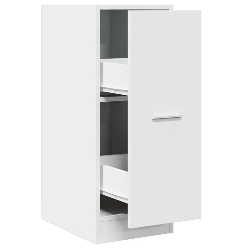  Armoire d'apothicaire en bois d'ingénierie blanc 11,8 x 16,1 x 30,5 po, Blanc