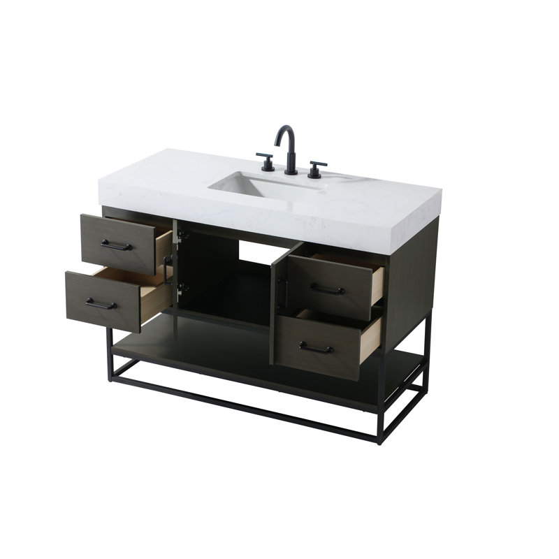 Meuble-lavabo simple 48 po, Brun moka