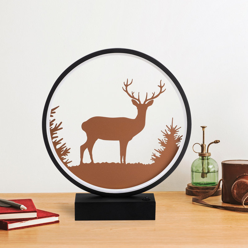 Lampe de bureau en métal, Cuivre noir