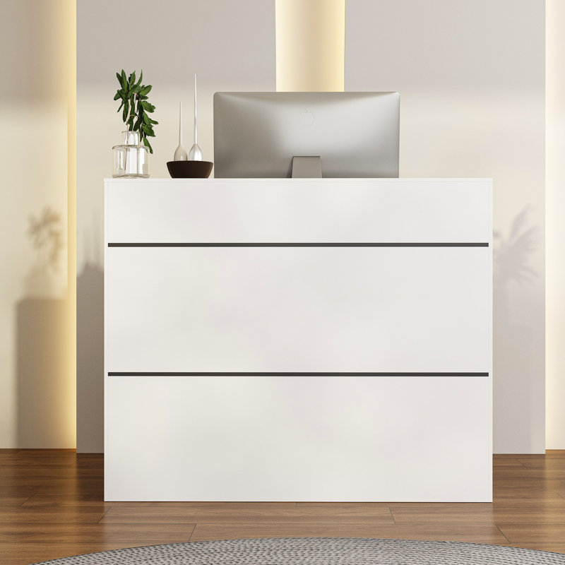 47.2'' W Reception Desk With Open Shelfs