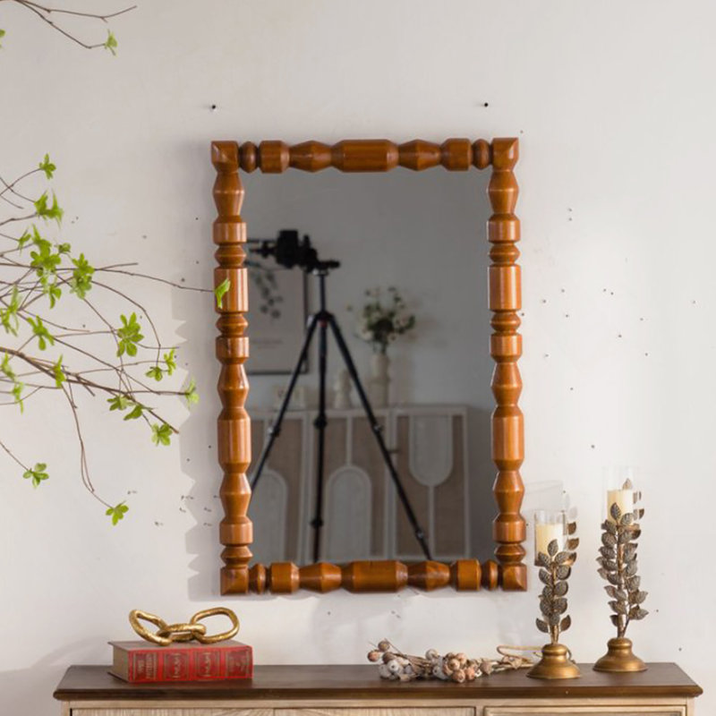 Miroir mural rétro en bois sculpté