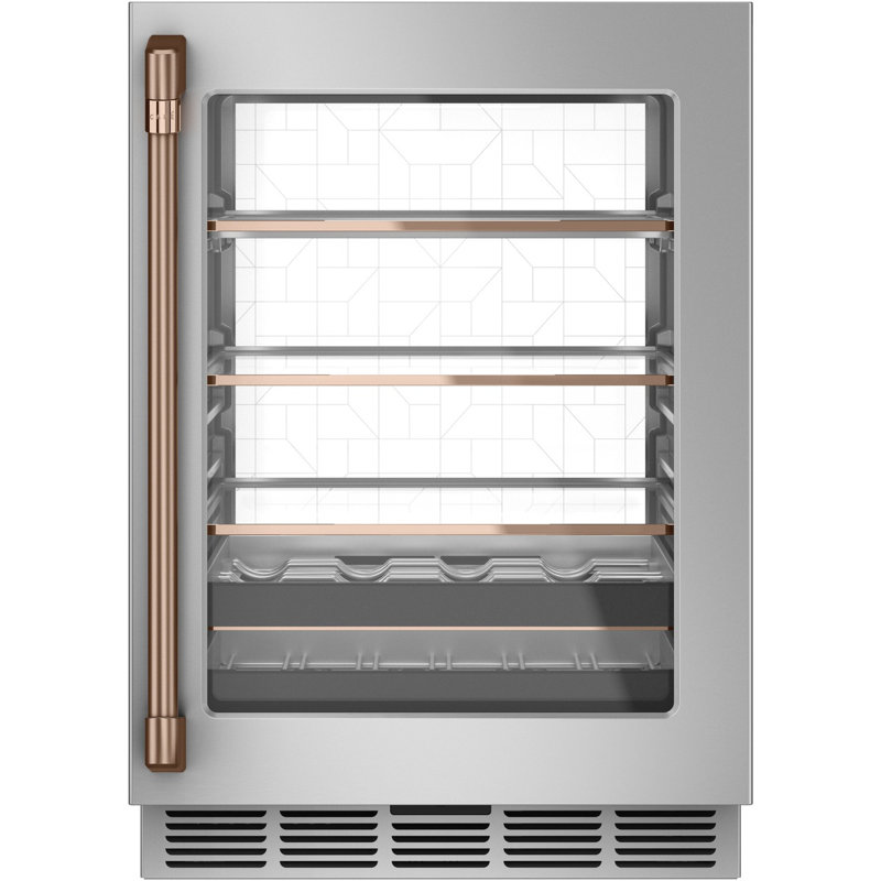 Undercounter Refrigerator Bar Pull, Brushed Copper