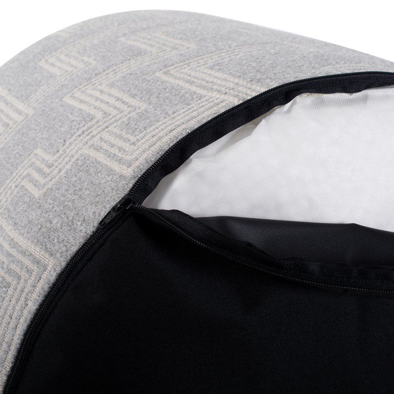 Pouf haut / extérieur Zyahir Syros Natural, Gris