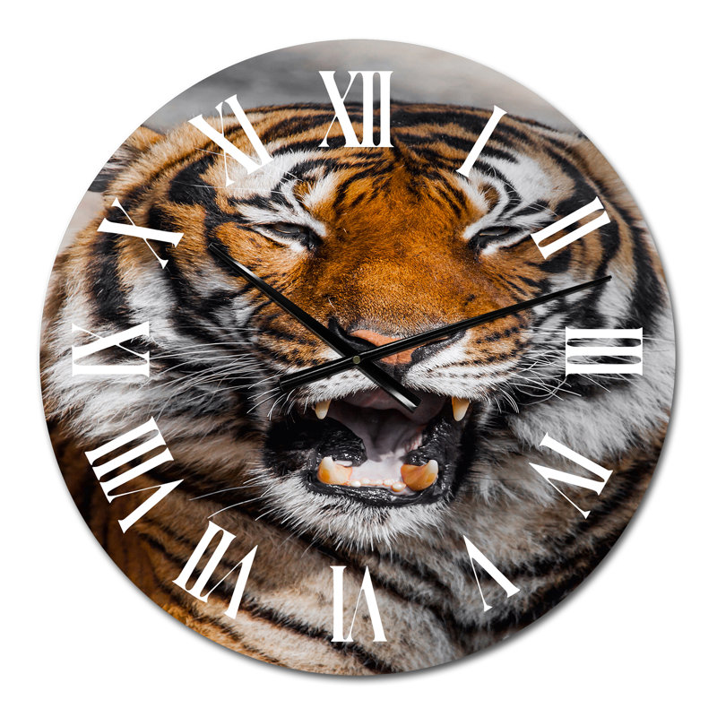 Portrait of A Tigers Face I - Horloge murale traditionnelle, Moyen