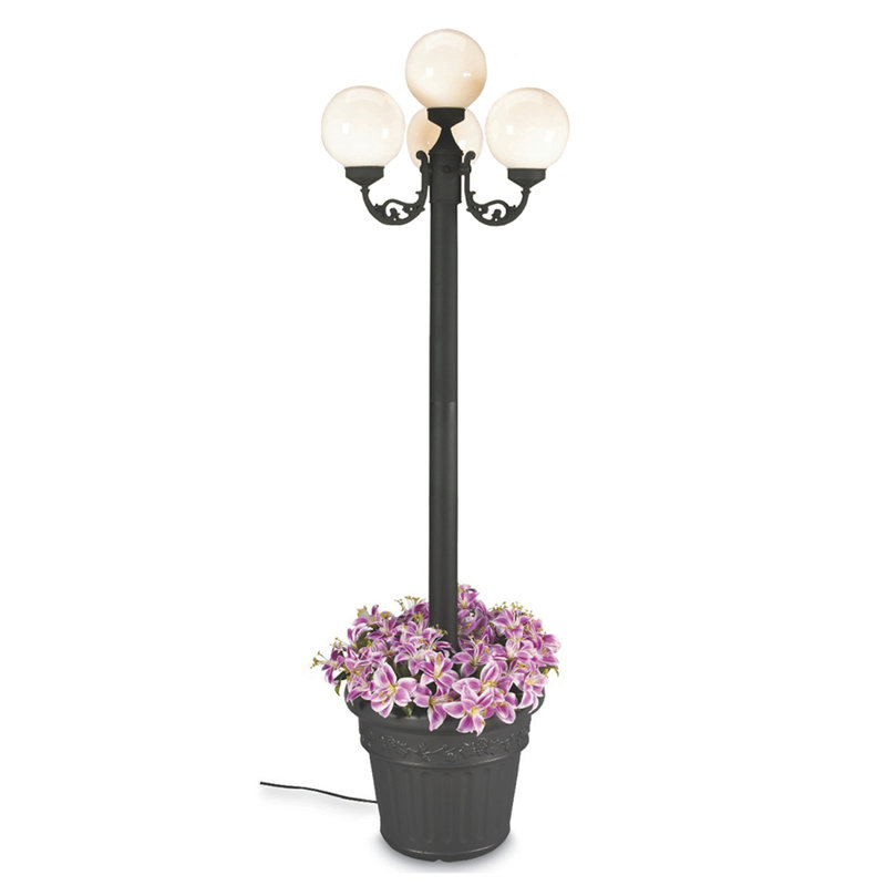 Lampadaire d'extérieur 80 po 4 lumières European, Noir