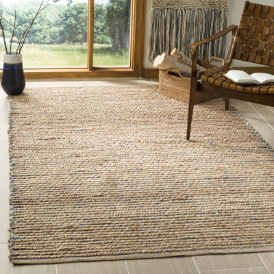 Chupp Handmade Flatweave Natural/Blue Area Rug