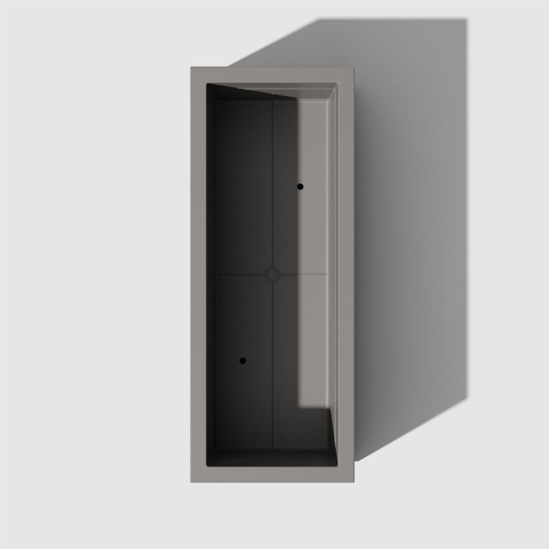 Block Series Long Box Planter, Gray, 16” H x 38” W x 15” D