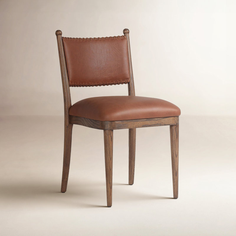 Bella Leather Upholstered Dining Chair, Brown