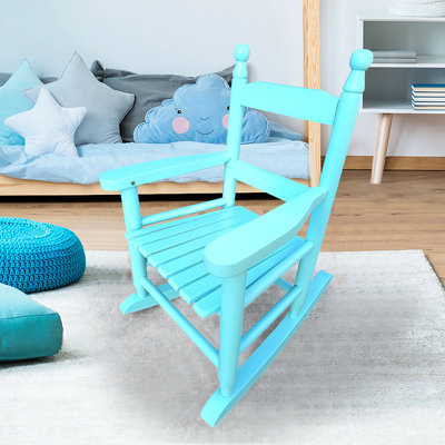Chaise berçante en bois massif bleu pour plus de durabilité