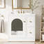 Ensemble de meuble-lavabo mural, 24 po, lavabo en céramique, 2 tiroirs, 1 porte à fermeture en douceur