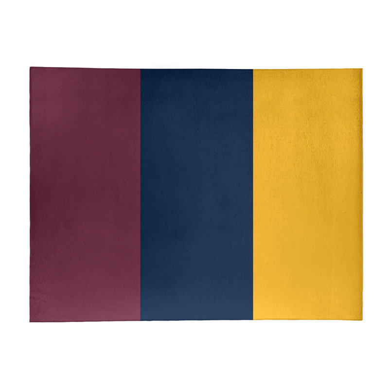 Tapis à rayures/bleu marine/couleur dorée, Rectangle 8 pi x 10 pi