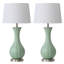 Ensemble de 2 lampes de table 25,5 "en céramique verte moderne-589795885