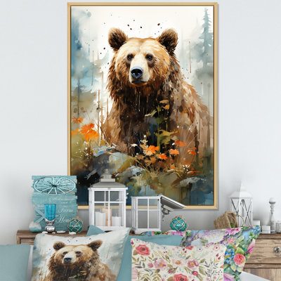 Watercolor Of Grizzly Bear In Its Haven On Canvas Print -  Millwood Pines, BD40BE828A924D0B808148DAE7E7BFAB