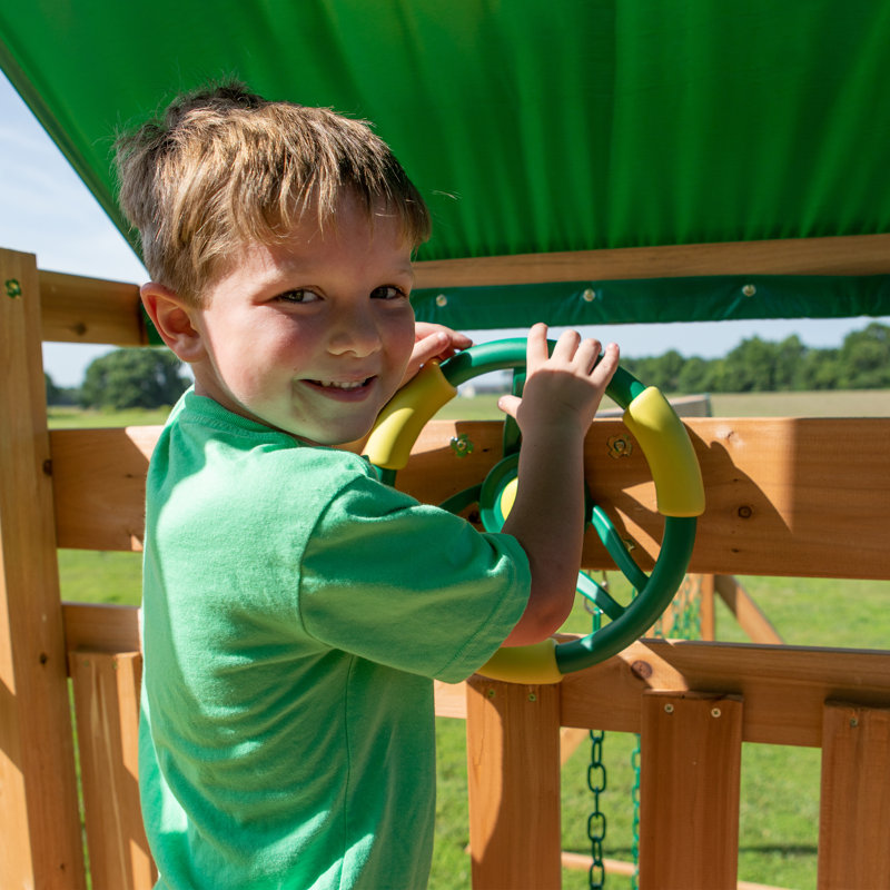 Mount McKinley Cedar Wood Swing Set with Slide and Climber