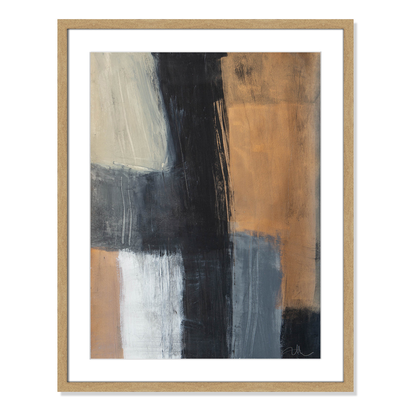 Metallic Slate II by Casa Fine Arts, 29.5" H x 23.5" W x 1.25" D, Natural Woodgrain Picture Framed