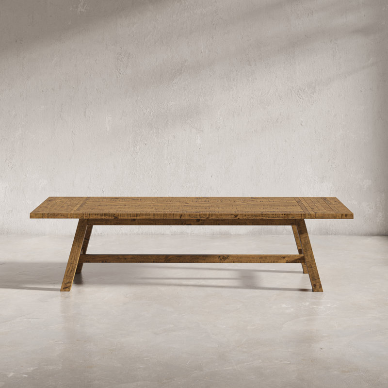 Fahrettin Pine Solid Wood Dining Table, Gold