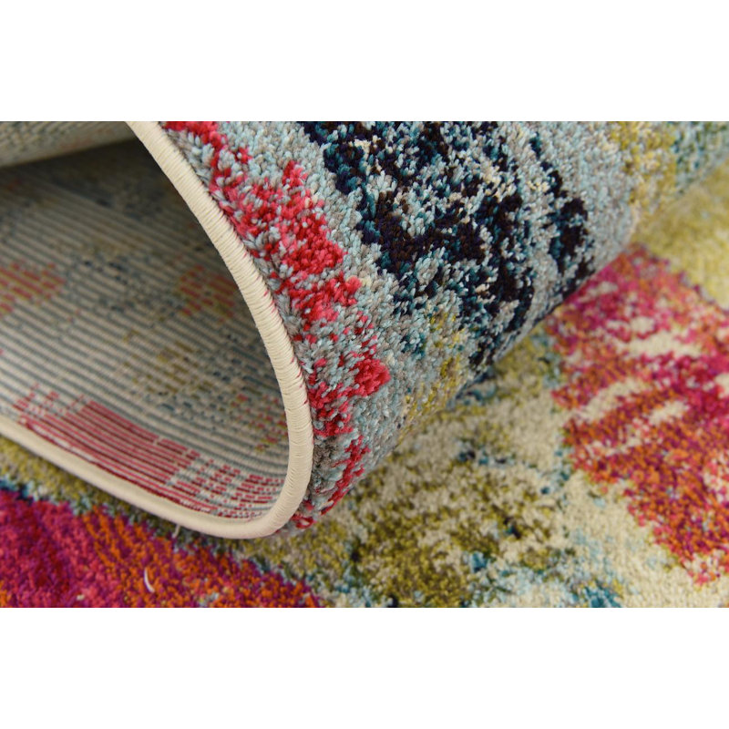 Washable Geometric Indoor Rug, Square 8'