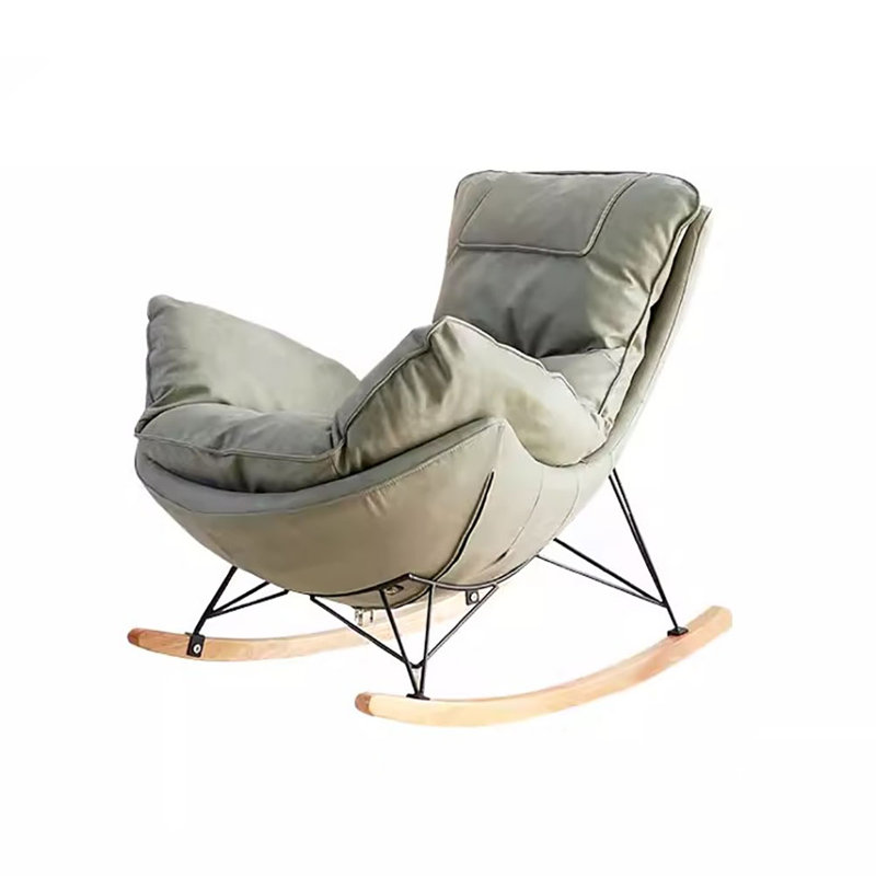 Chaise berçante en tissu Light Luxury Technology, Vert