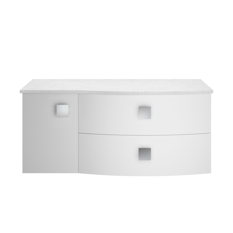 Sarenna 100cm Single Bathroom Vanity Base Only, Moon White
