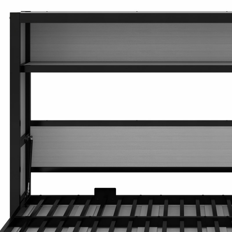 Lit escamotable avec tablettes Murphy, Gris