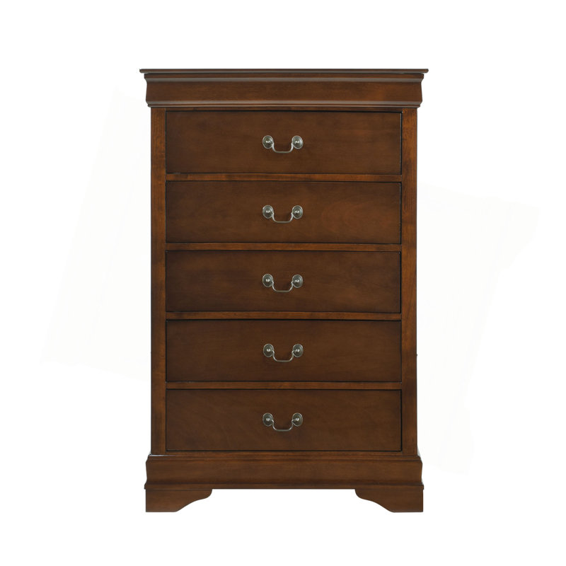 Traditional Design Bedroom Furniture 1Pc Chest Of 5X Drawers Antique Drop Handles Furniture