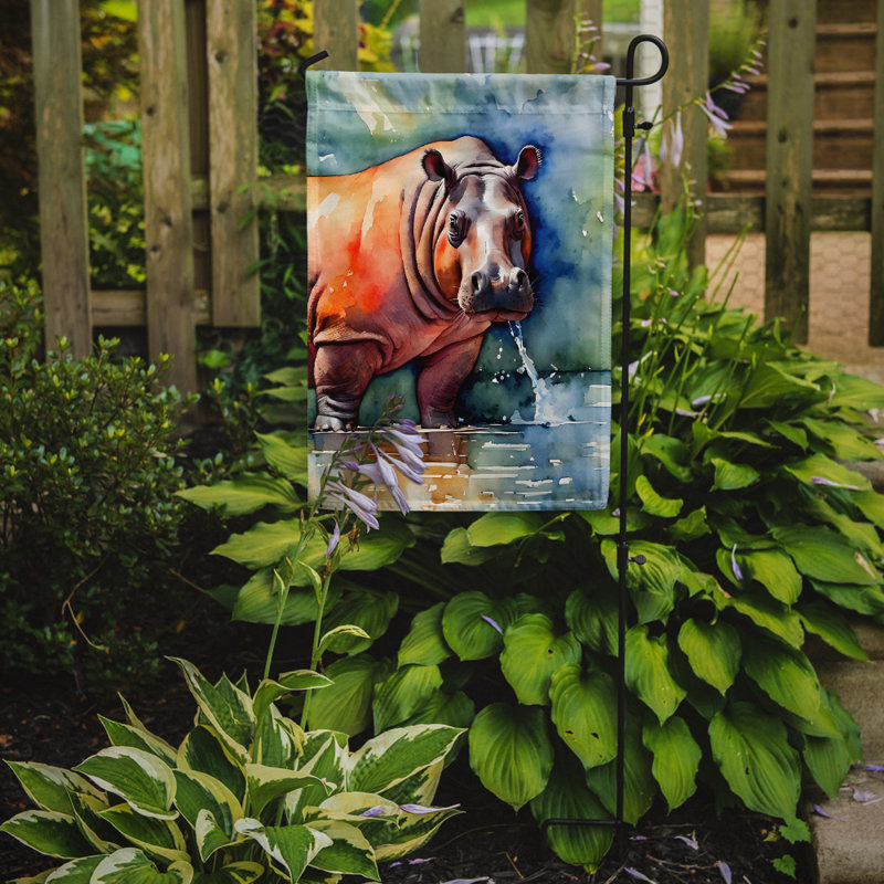 Drapeau de jardin hippopotame