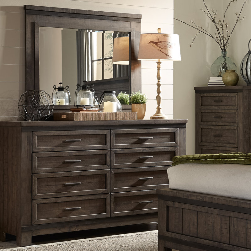Lexee Bookcase Bed, Dresser & Mirror, King