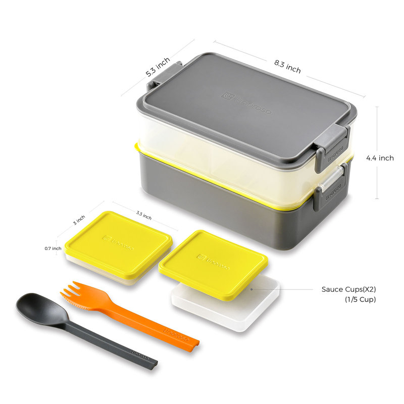 Boîte à bento empilable tout-en-un Linoroso, Gris ultime