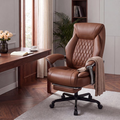Modern Executive Massage Office Chair,Faux Leather Ergonomic Desk Chair With Padded Armrest and Swivel Wheels