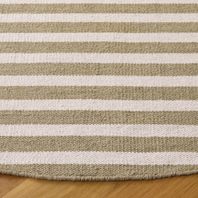 Tapis rayé en coton Esven, Rond 6 pi