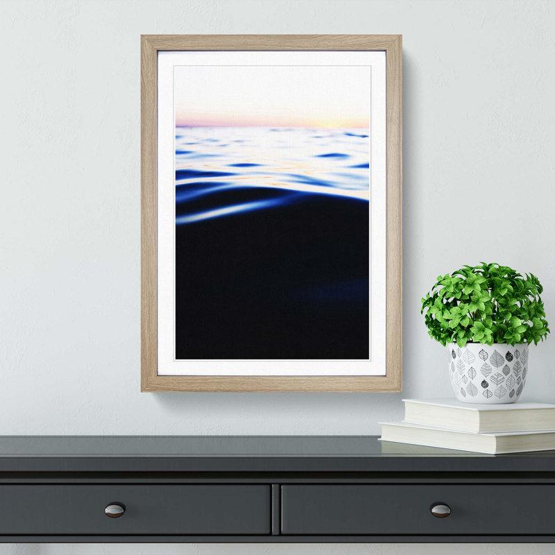 Ocean Be Cool in Abstract - Picture Frame Photograph Print, 65cm H x 48cm W x 2cm D, Oak Framed