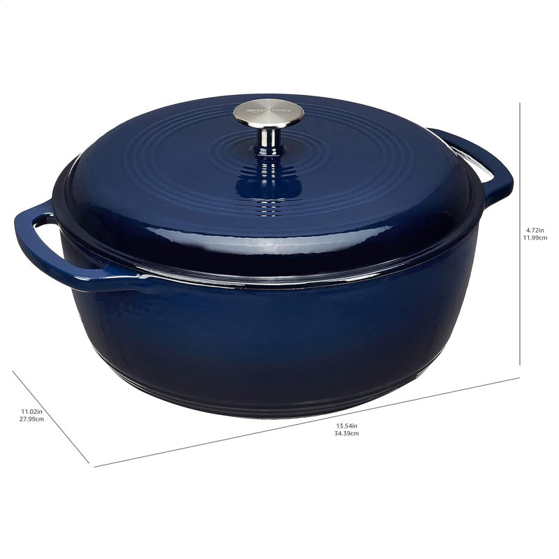 Indigo Enameled Cast Iron 6 Quart Dutch Oven
