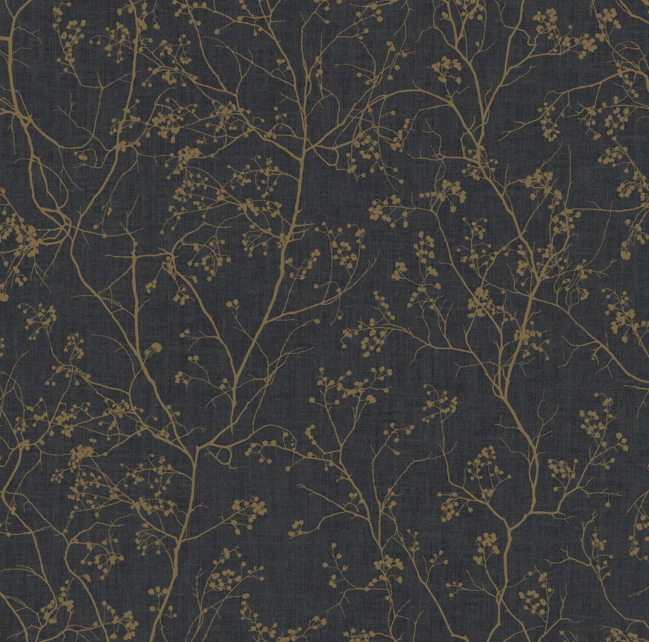 Swanson Wallpaper Double Roll, Black/Gold