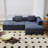 Boneless 90" Cloud Frameless Modular Sectional Sofa With Right Chaise Lounge - Modern Minimalist Corduroy Couch, Deep Seat & No Assembly Required-1821666129