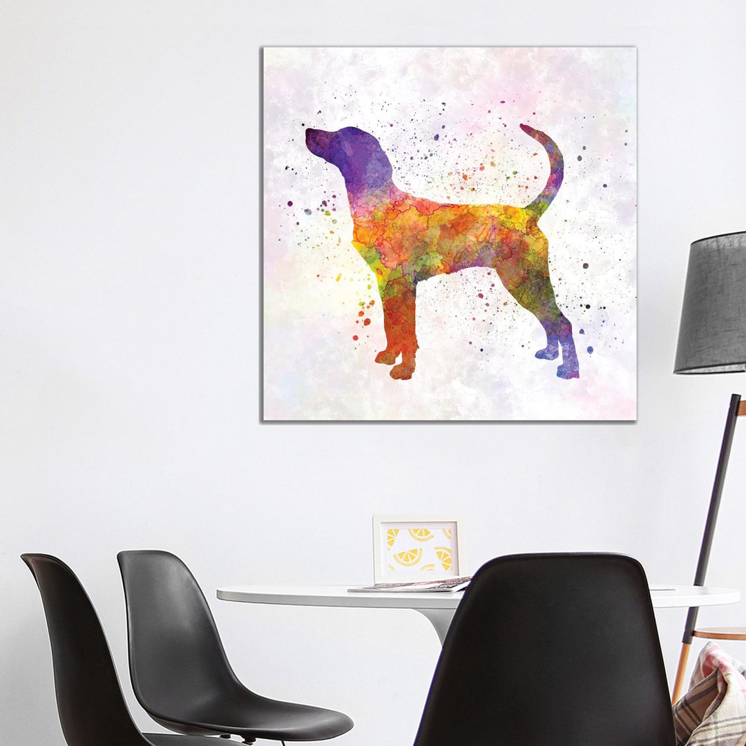 English Foxhound In Watercolour by Paul Rommer - Wrapped Canvas Gallery-Wrapped Canvas Giclée