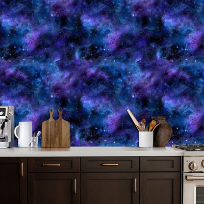 Papier peint adhésif autocollant coloré étoiles de la nébuleuse de l'espace Galactic Clouds