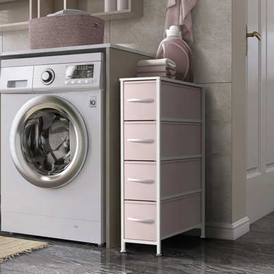 Sorbus Narrow Dresser Tower With 4 Drawers - Vertical Storage For Bedroom, Bathroom, Laundry, Closets, And More (Pastel Pink)