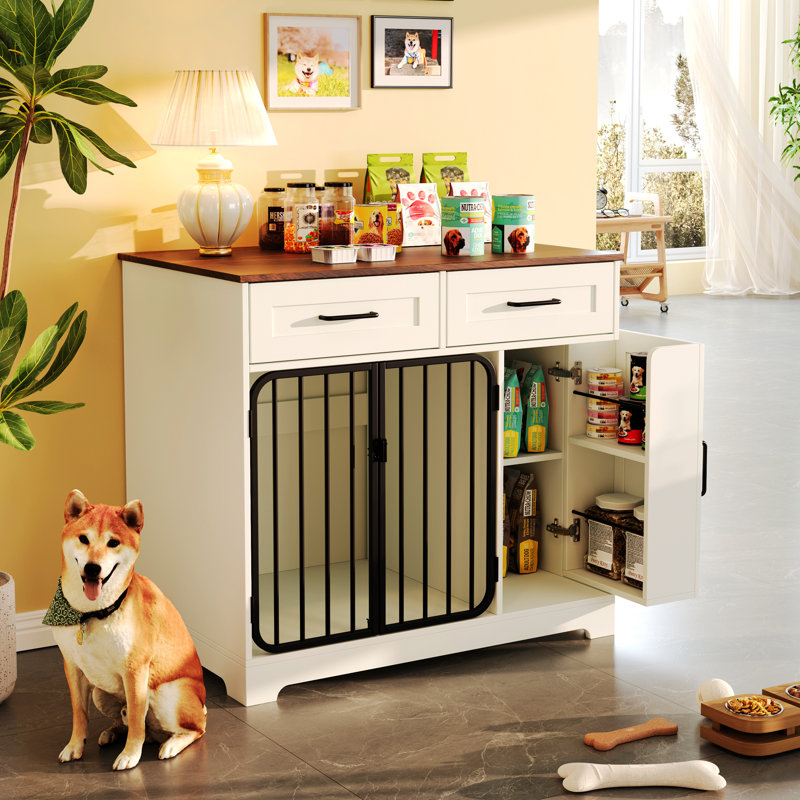 Meuble pour chien polyvalent avec plusieurs options de rangement pour animaux de compagnie